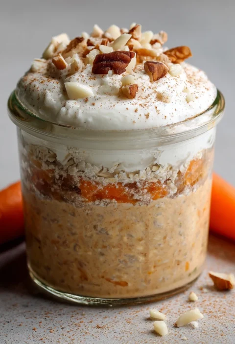 High Protein Carrot Cake Overnight Oats