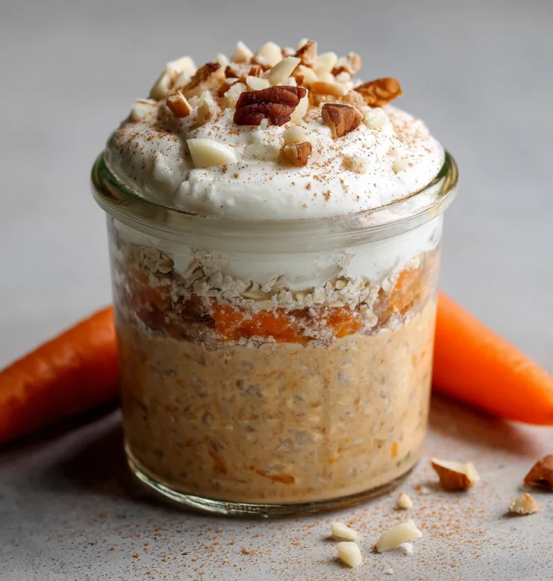 High Protein Carrot Cake Overnight Oats