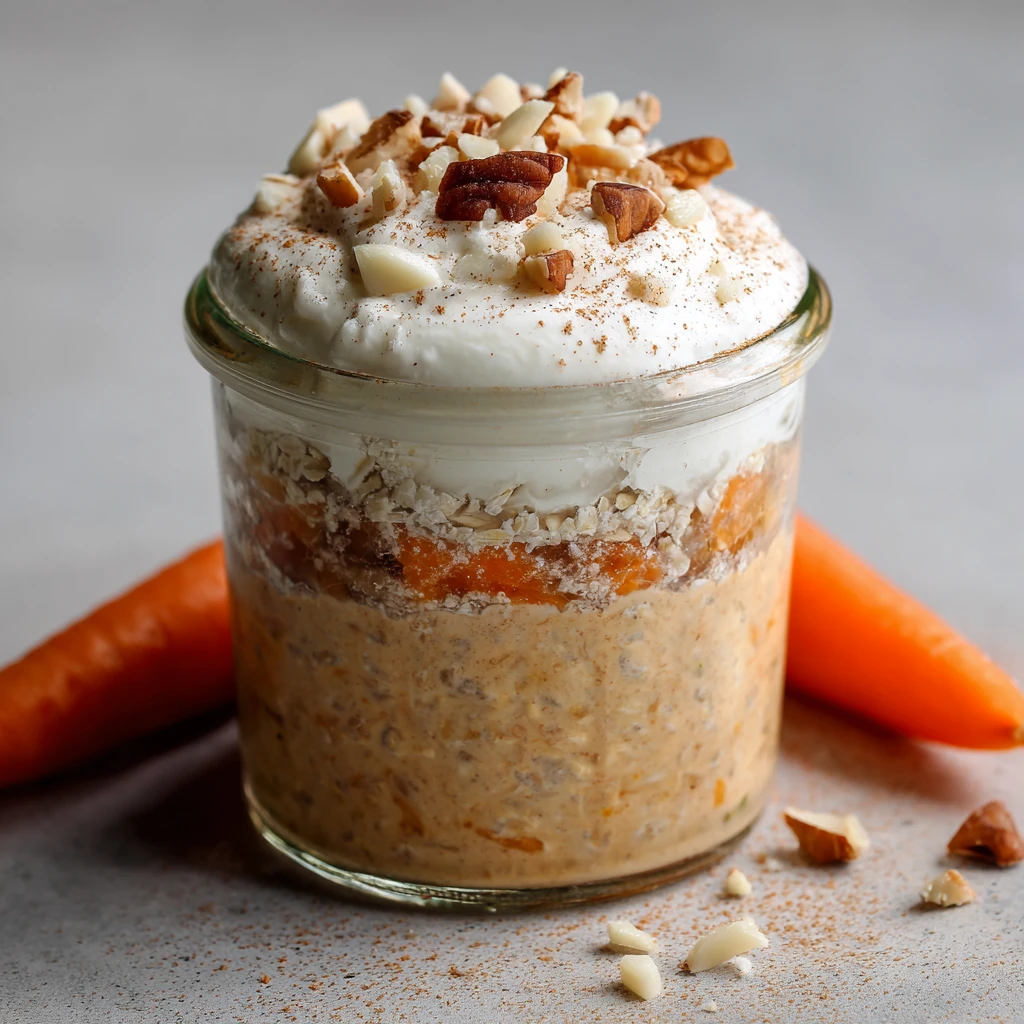 High Protein Carrot Cake Overnight Oats