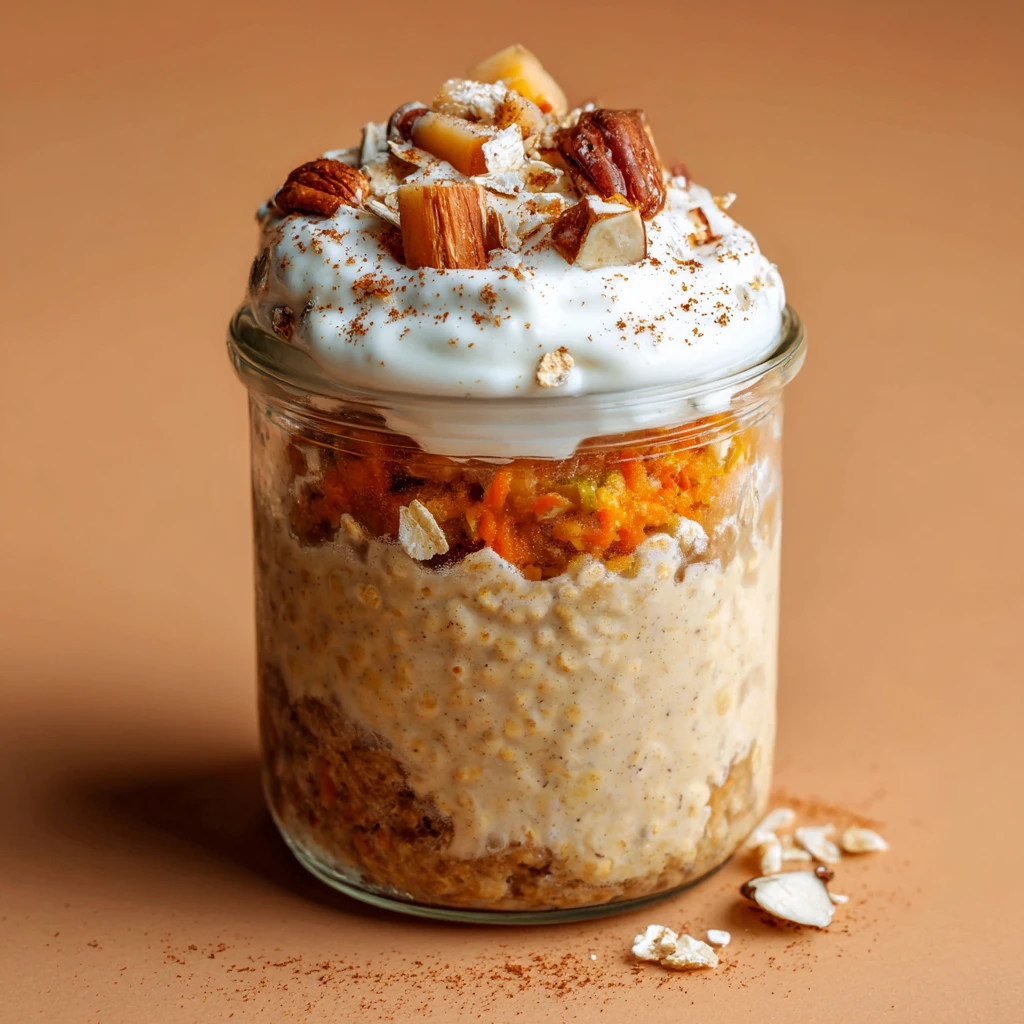 High Protein Carrot Cake Overnight Oats
