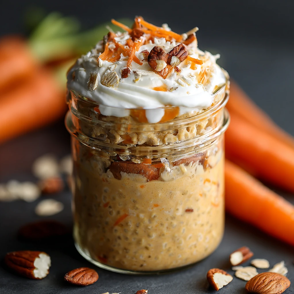High Protein Carrot Cake Overnight Oats