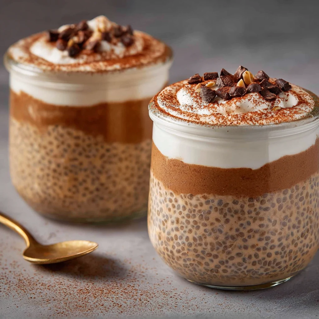 High Protein Tiramisu Chia Pudding