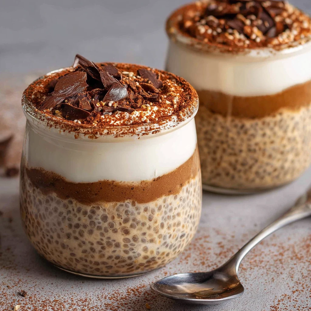 High Protein Tiramisu Chia Pudding