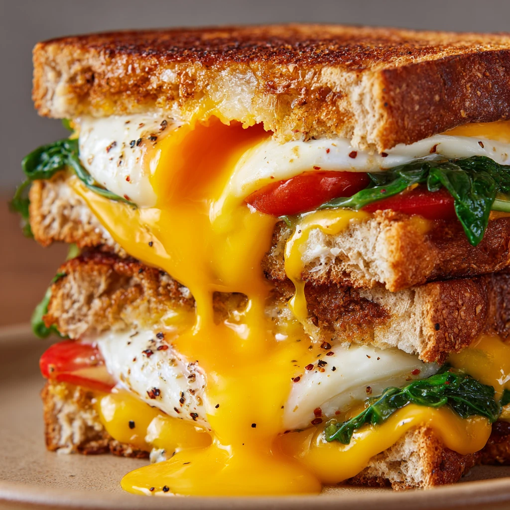 High Protein Vegetarian Breakfast Sandwiches