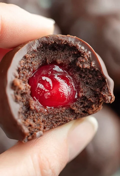 Chocolate Covered Cherry Brownie Bites