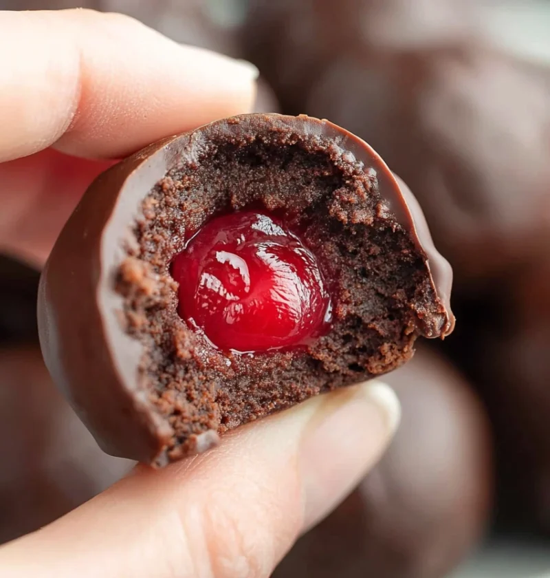 Chocolate Covered Cherry Brownie Bites