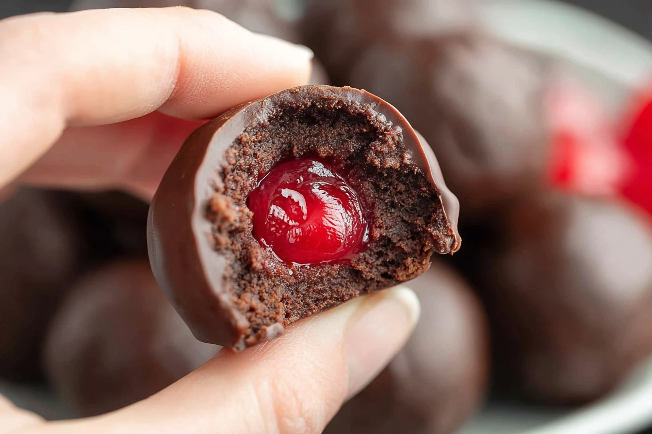 Chocolate Covered Cherry Brownie Bites
