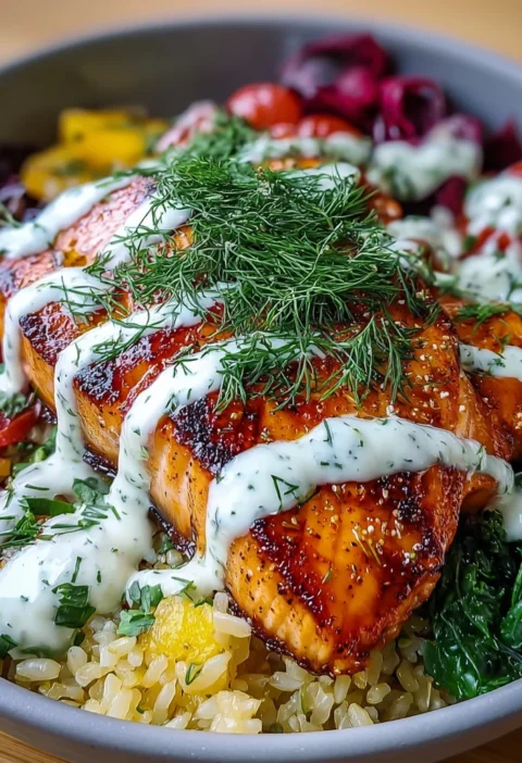 Crispy Rice Salmon Bowl