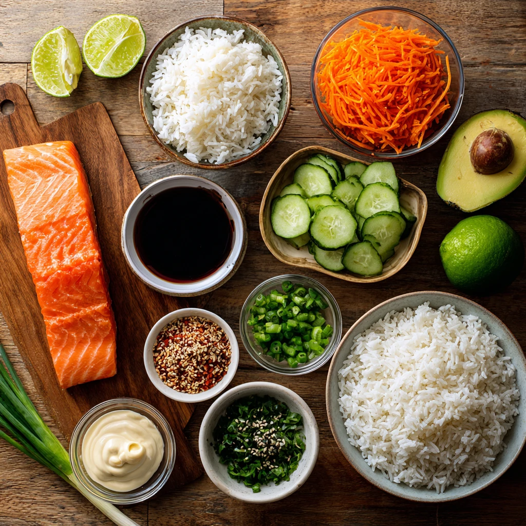 Crispy Rice Salmon Bowl