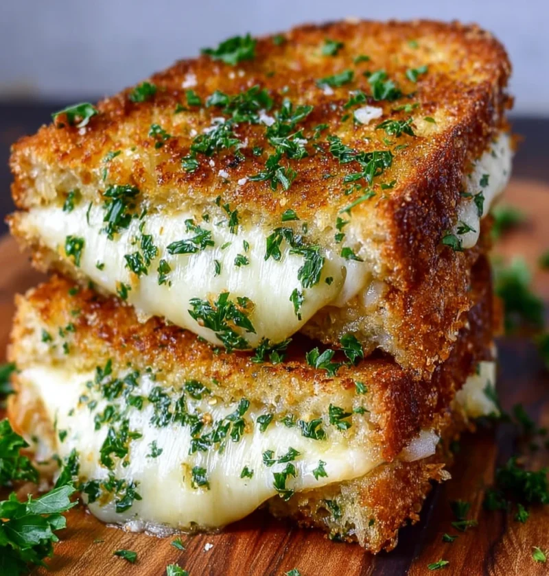 Garlic Bread Grilled Cheese Crispy Cheesy Comfort Food
