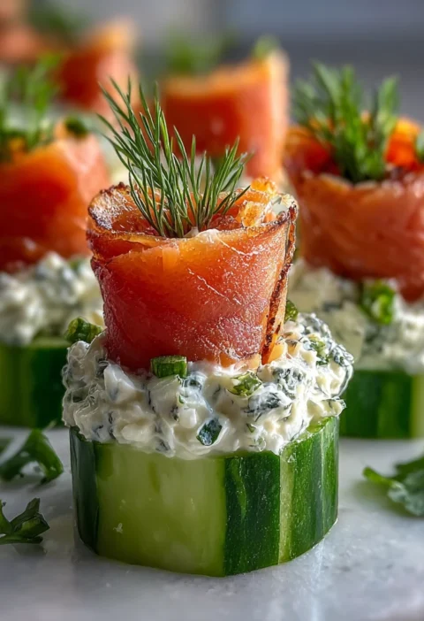 Keto Smoked Salmon Cucumber Bites