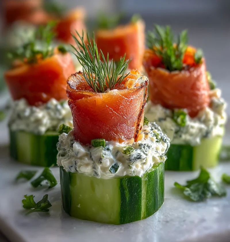Keto Smoked Salmon Cucumber Bites
