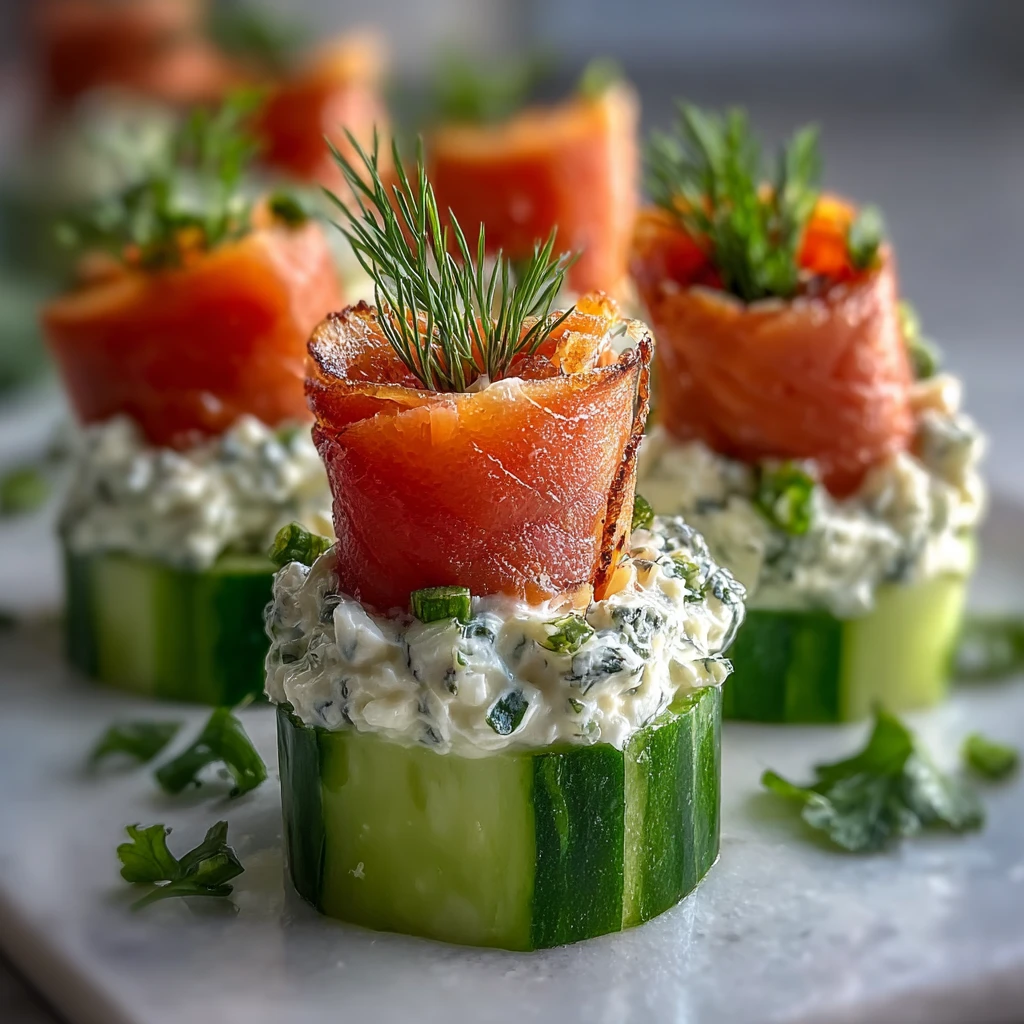 Keto Smoked Salmon Cucumber Bites