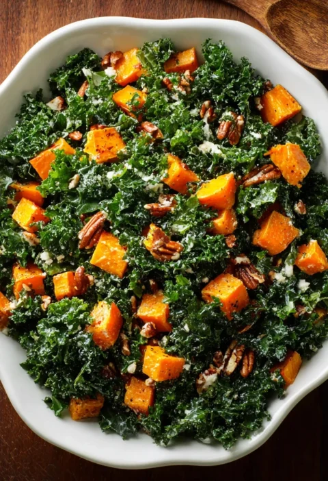 Roasted Sweet Potato Kale Salad