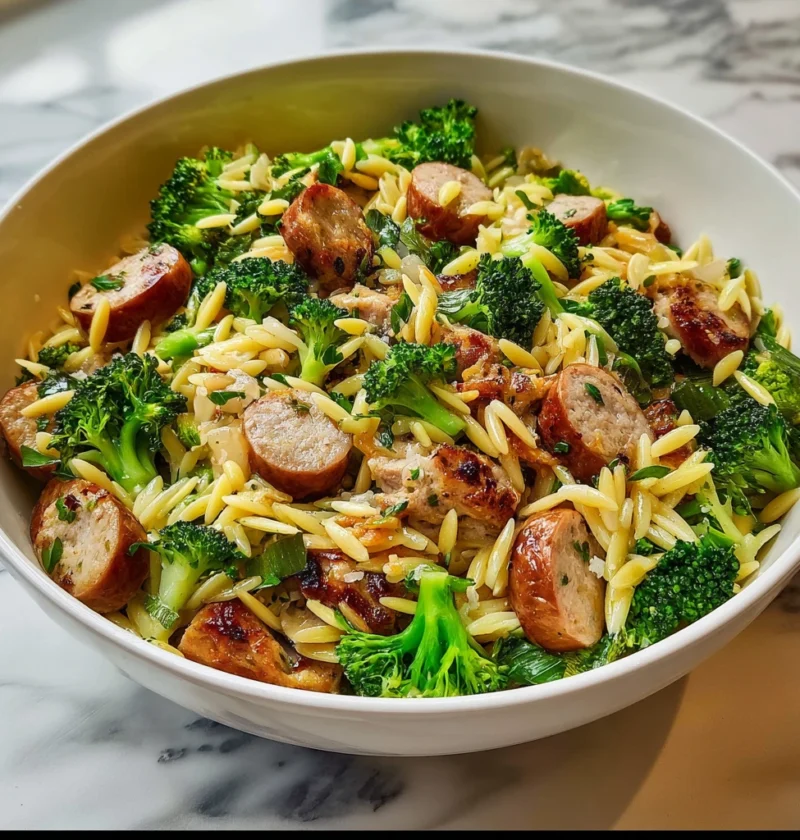 Chicken Sausage Broccoli Orzo Ingredients Comfort