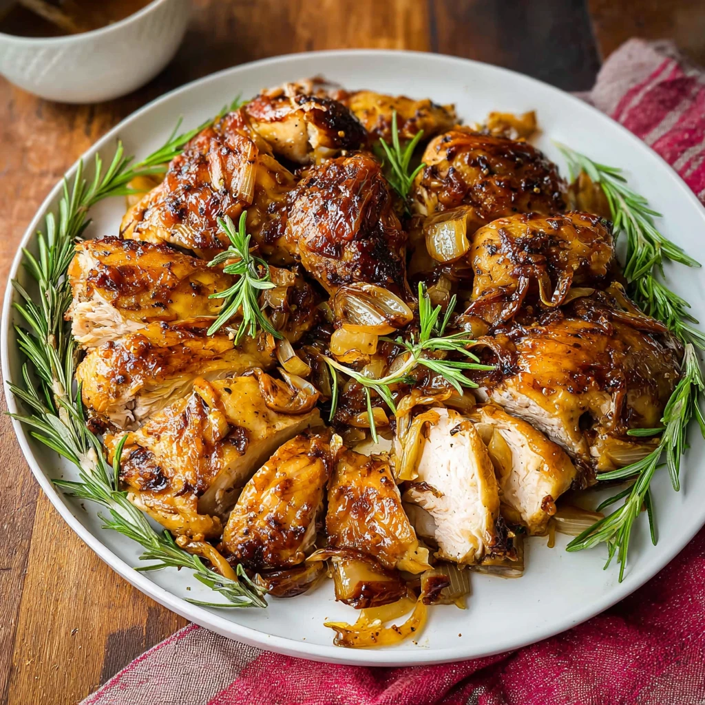 Easy Balsamic Chicken with Onions and Garlic