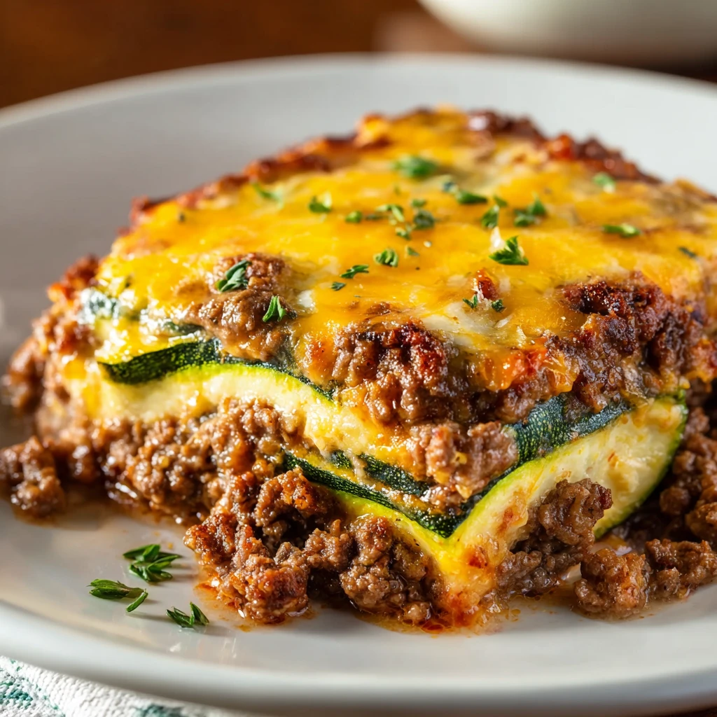 Low-Carb Ground Beef Zucchini Bake Recipe – Easy Dinner for 4