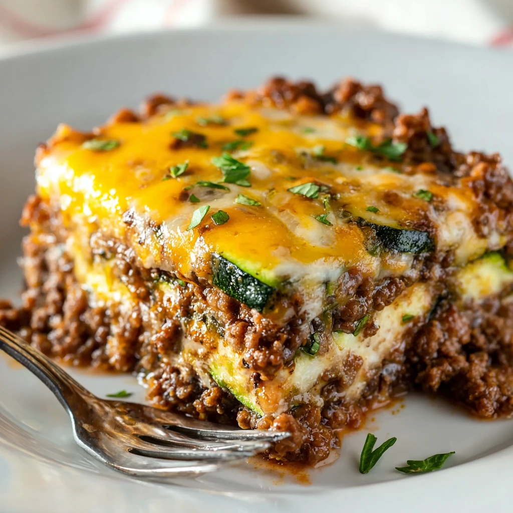 Lowcarb Ground Beef Zucchini Bake Recipe Dinner