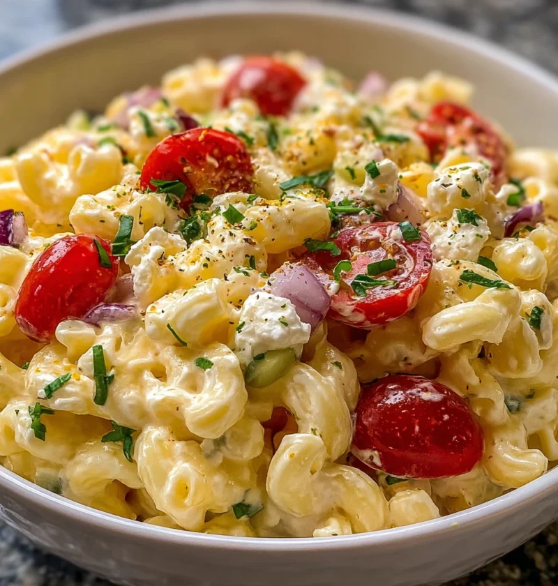 Mediterranean Cottage Cheese Pasta Salad