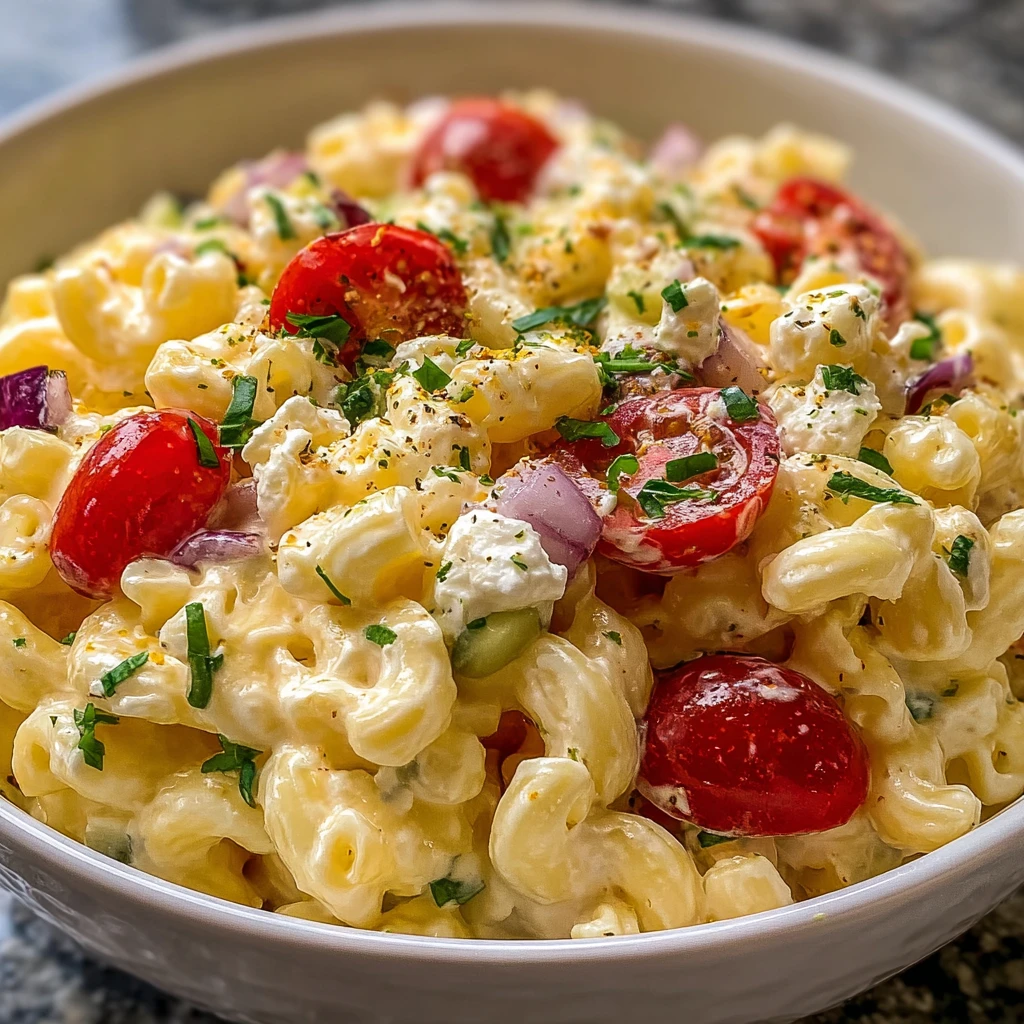 Mediterranean Cottage Cheese Pasta Salad