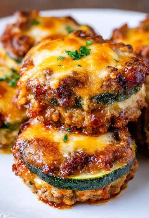 Mini Baked Zucchini Lasagna Bites Low Carb Gluten