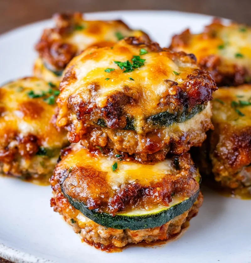 Mini Baked Zucchini Lasagna Bites Low Carb Gluten