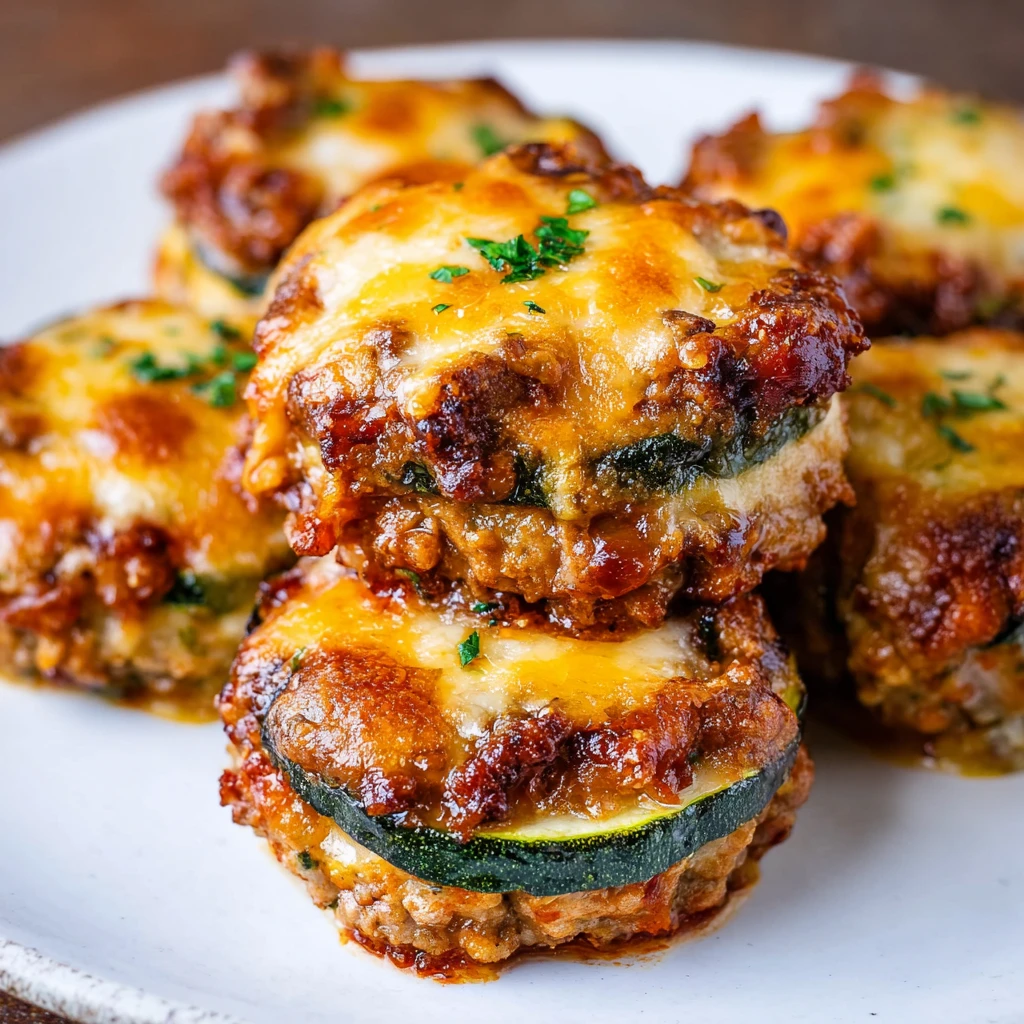 Mini Baked Zucchini Lasagna Bites (Low Carb & Gluten Free!)