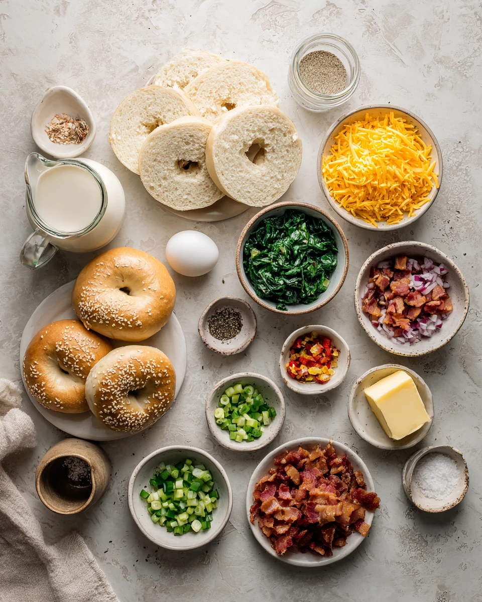 Quiche Stuffed Bagels 4serving Breakfast Busy Mornings