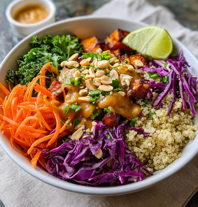 Thai Peanut Sweet Potato Buddha Bowl Healthy Lunch