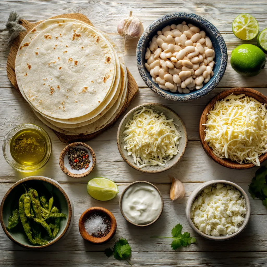 Green Chili White Bean Enchiladas