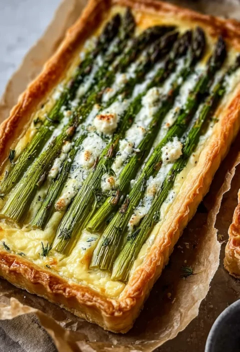 Asparagus Goat Cheese Tart Recipe Image