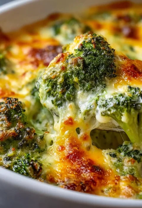 Creamy Spinach Broccoli Cheese Casserole Recipe Image