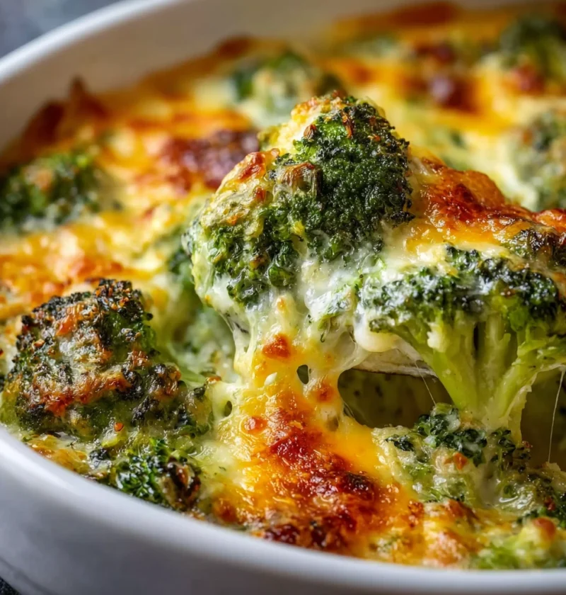 Creamy Spinach Broccoli Cheese Casserole Recipe Image
