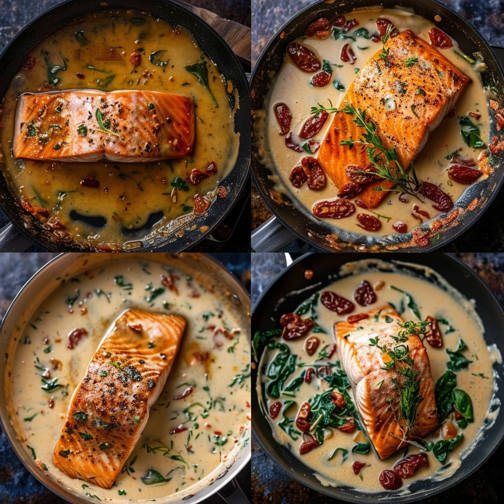 Creamy Tuscan Salmon Sundried Tomatoes