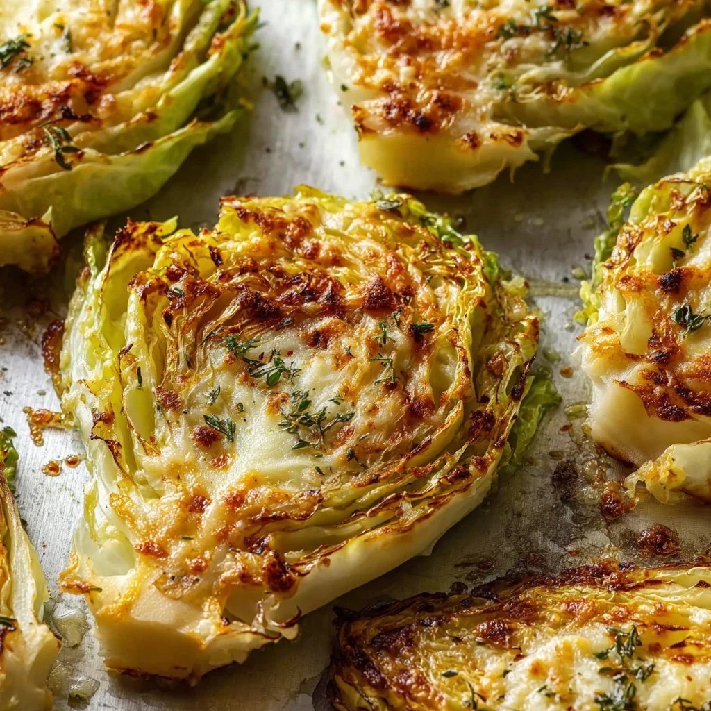 Crispy Cabbage Steaks with Cheese