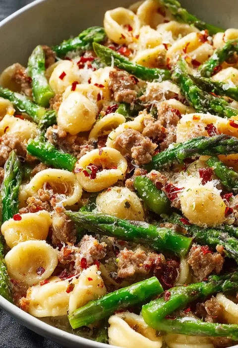 Sausage Asparagus Pasta Recipe Image