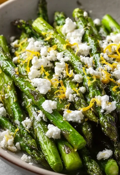 Grilled Asparagus Lemon Feta Recipe Image