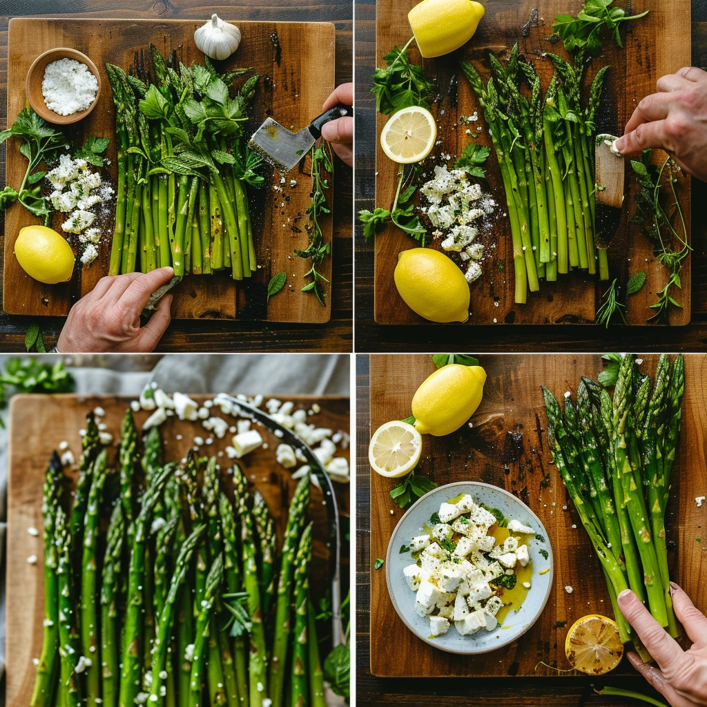 Grilled Asparagus Lemon Feta