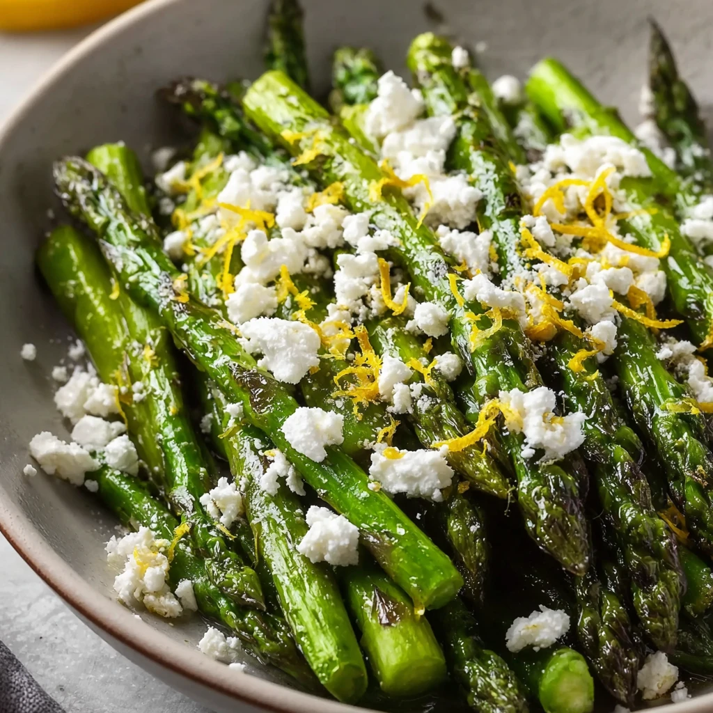 Grilled Asparagus Lemon Feta
