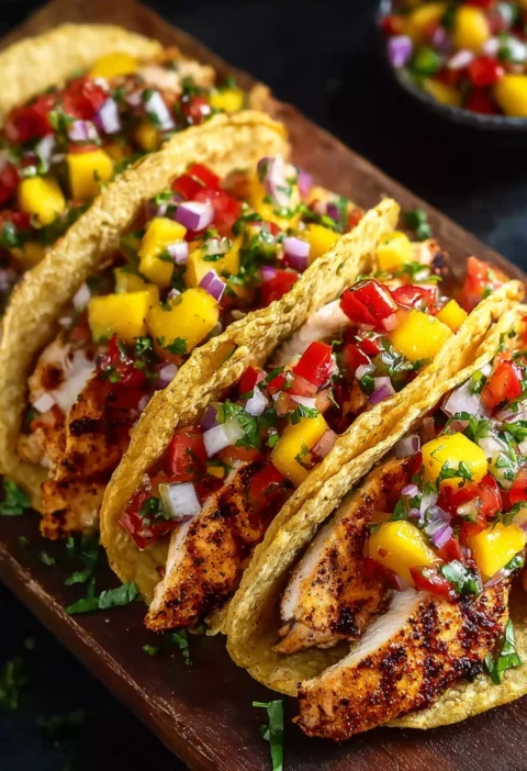 Grilled Chicken Tacos Mango Salsa Recipe Image