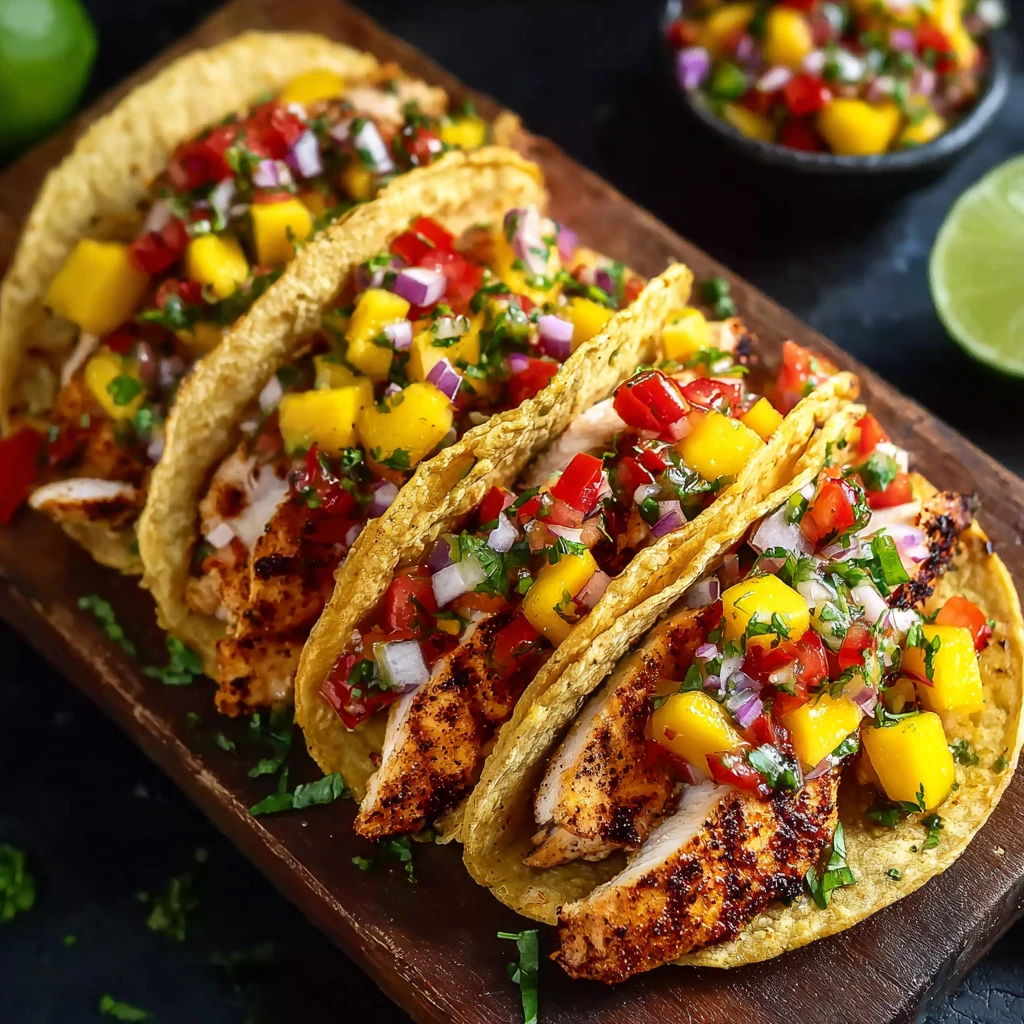 Grilled Chicken Tacos with Mango Salsa