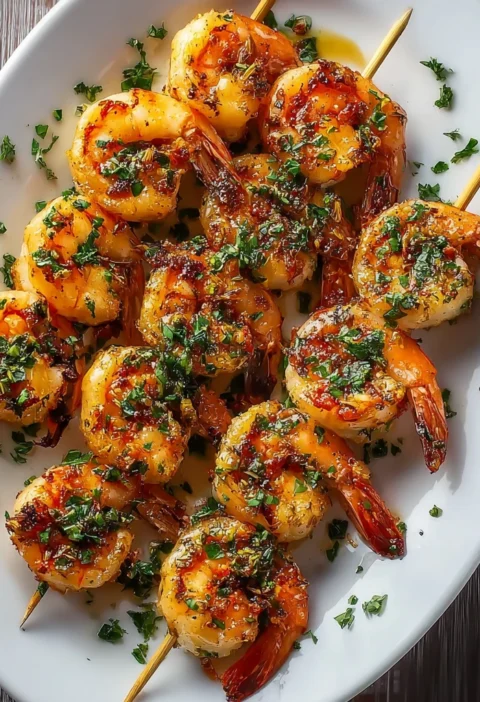 Juicy Mediterranean Grilled Shrimp Skewers Recipe Image