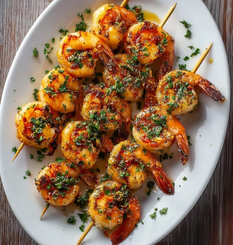 Juicy Mediterranean Grilled Shrimp Skewers Recipe Image