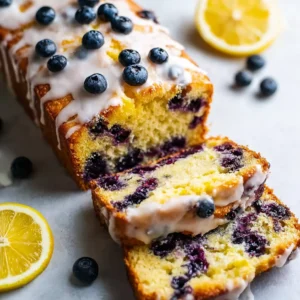 Lemon Blueberry Loaf Cake with Glaze