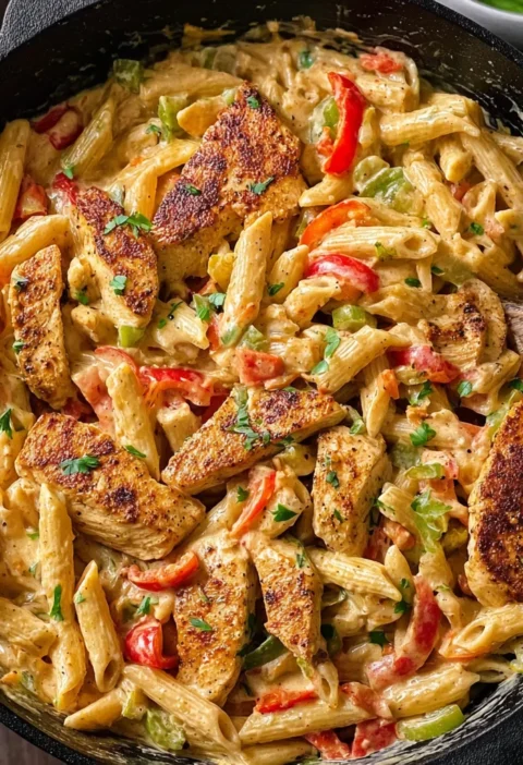 One Pot Creamy Cajun Chicken Pasta Recipe Image
