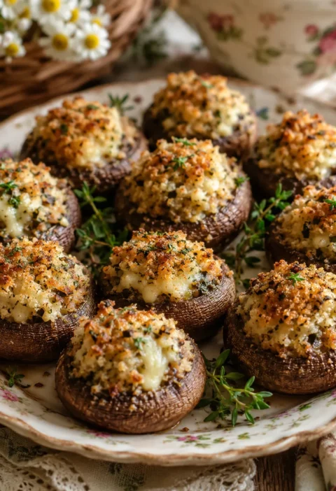 Cottagecore Stuffed Mushrooms