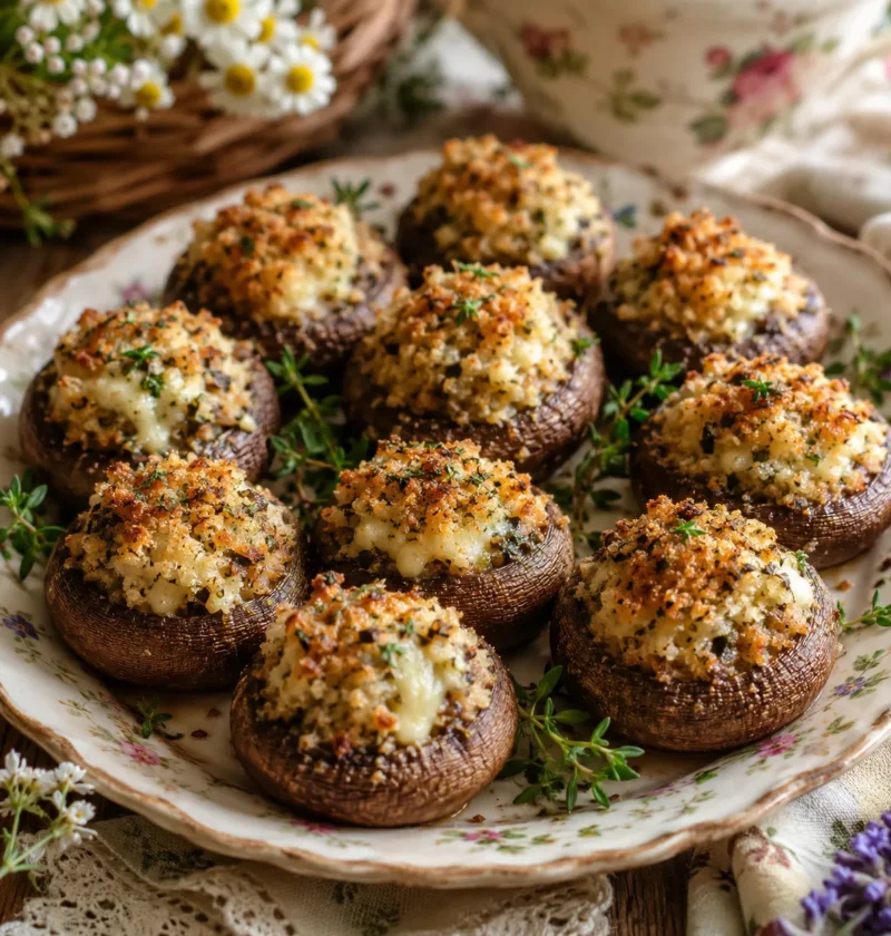 Cottagecore Stuffed Mushrooms