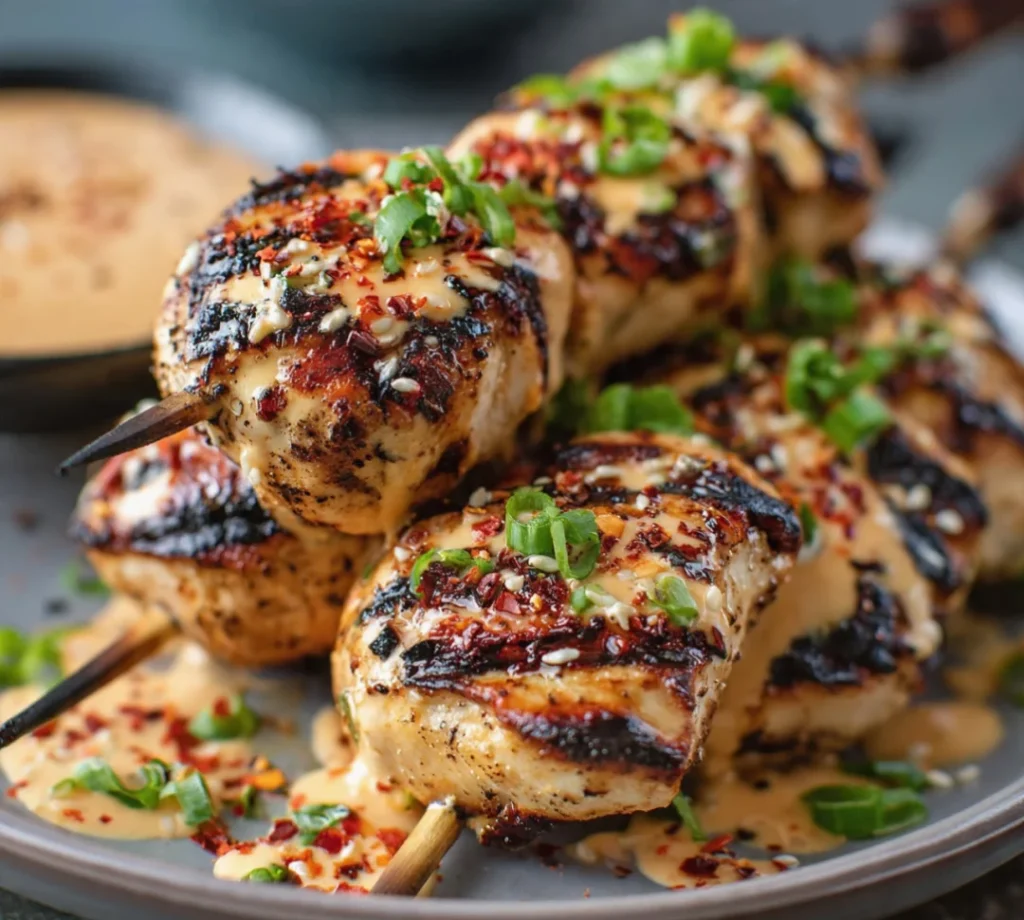 Bang Bang Chicken Skewers - Bang Bang Chicken Skewers