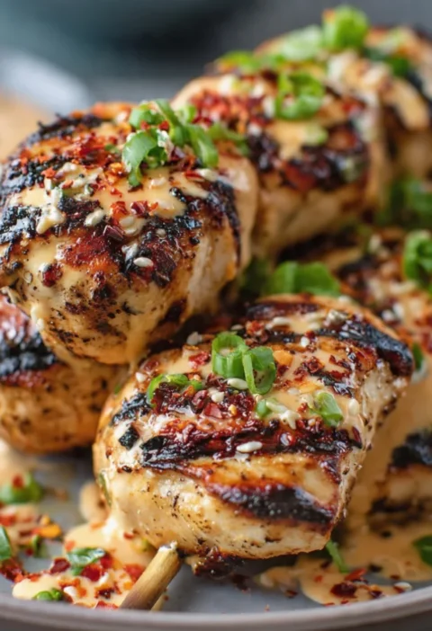 Bang Bang Chicken Skewers