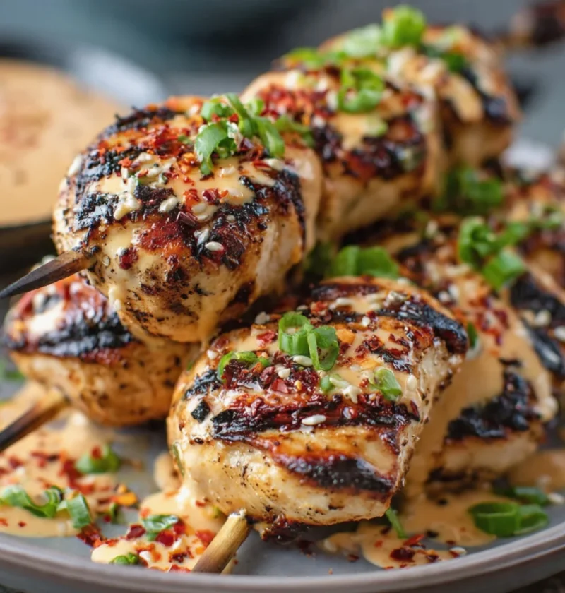 Bang Bang Chicken Skewers